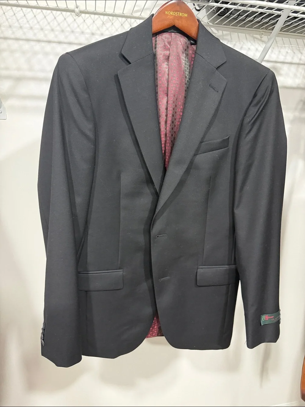 Ted Baker Black Sport Coat with Burgundy Lining